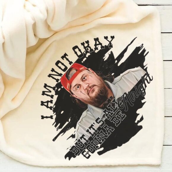 Jelly Roll Im Not Okay Throw Blanket 50x60 - Picture 2 of 2